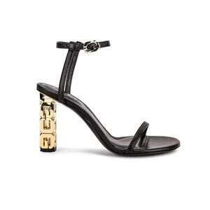 Givenchy Sculptural Black Gold G Cube Sandal Size 40 EU / US 10
